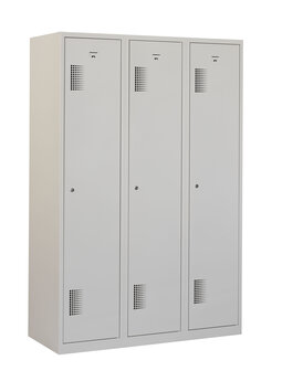 Lockerkast 180 x 120 x 50 cm (HxBxD) met perforatie ventilatie in deur en scheiding schoon / vuil