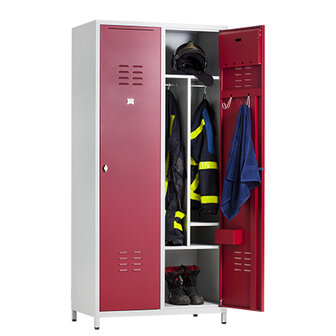 Brandweer lockerkast, garderobekast 2 persoons. 208 x 97 x 50 cm (HxBxD)