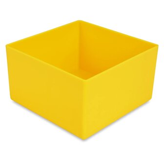 Inzetbakje, materiaalbakje, sorteerbakje 10,8 x 10,8  x 6,3 cm (LxBxH) kleur geel.
