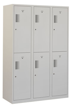 Lockerkast. 180 x 120 x 50 cm (HxBxD). 3 kolommen met 2 deurtjes per kolom met perforatie ventilatie in deur Lockerkast. 180 x 120 x 50 cm (HxBxD). 3 kolommen met 2 deurtjes per kolom met perforatie ventilatie in deur